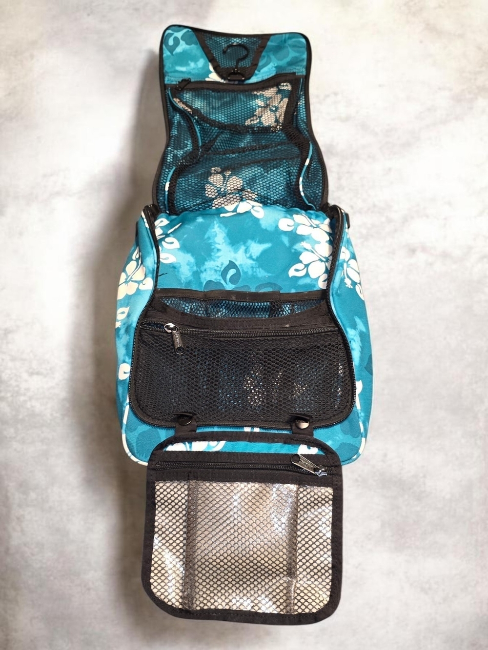 L.L. Bean Teal Floral Travel Backpack with White Accents - Picture 2 of 6